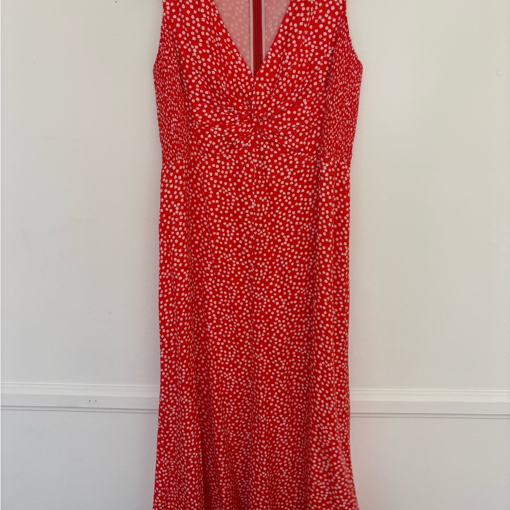 Rebecca Taylor Red Orange Floral Print Sundress